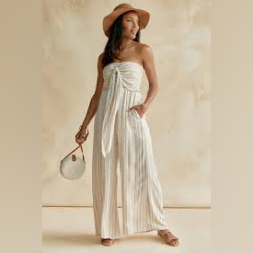 Francesca’s Beige Jumpsuit XS